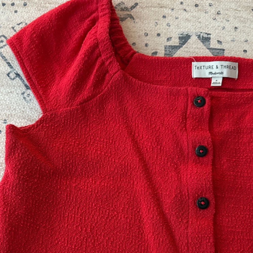 Madewell Red Short Sleeve Top